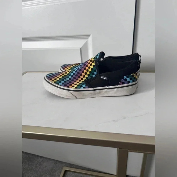 Vans | Off The Wall  Kids Slip On Rainbow Sneakers | Size 3 - Picture 5 of 11